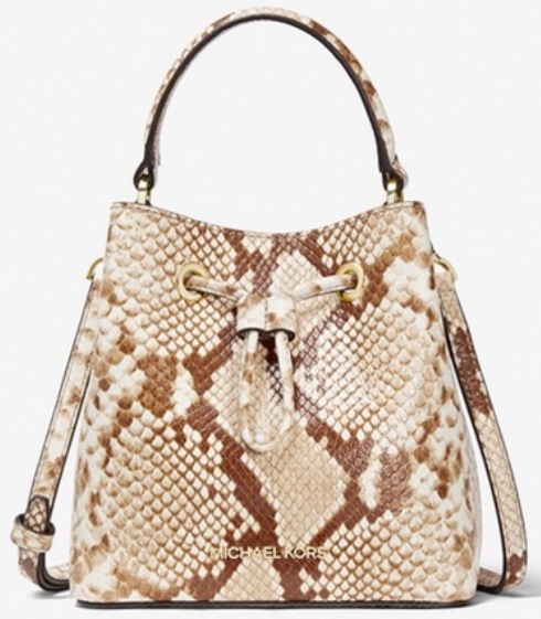 Michael Kors Suri Small Python Embossed Crossbody Bag Natural