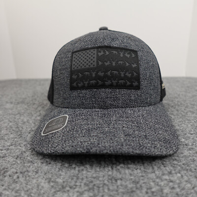 Columbia Hat Cap Snap Back PHG Game Flag Logo Gray Black Mesh High Crown