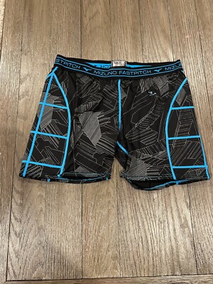 Womens Mizuno Softball Padded Black Compression Shorts Sliding Shorts XL  Black