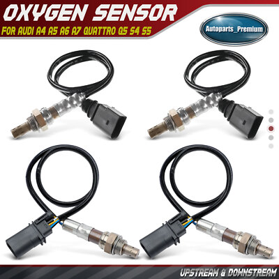 4x Upstream & Downstream O2 Oxygen Sensors for Audi A4 A5 A6 A7 Quattro Q5 S4 S5