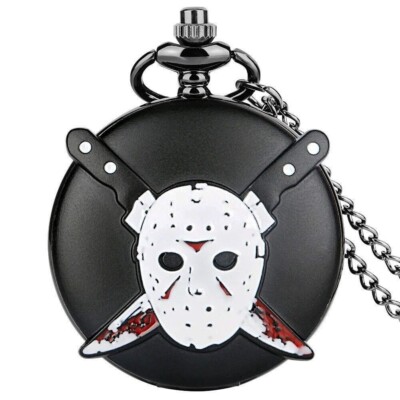 Friday The 13th Jason Voorhees Pocket Watch Necklace