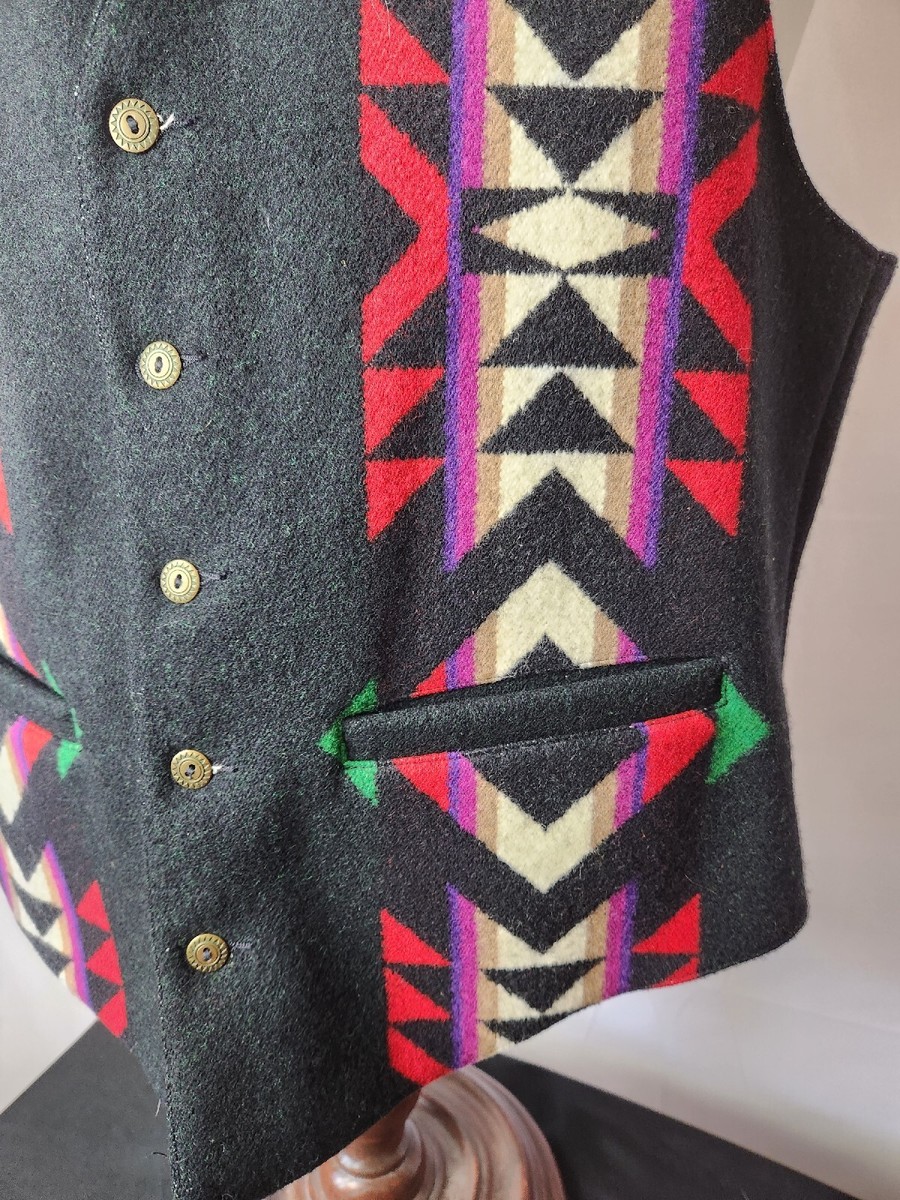 🔥🚨Vintage Pendleton Vest High Grade Westernwear SZ 40 Wool Aztec