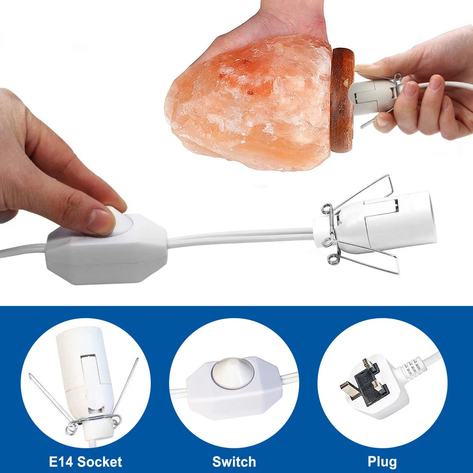 Plug in Pendant Light E14 Salt Lamp 1.8M Cable Lead Cord Set 2 Pin Lamp Holder - Image 3 of 4