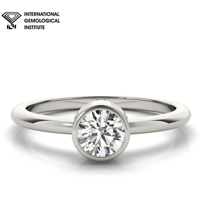 IGI D/VS Solitär-Verlobungsring Rundschliff Lab Grown Diamant Volllünette Set