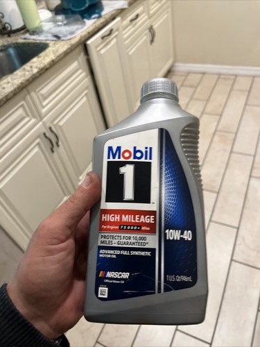 Mobil 1 High Mileage Full Synthetic Motor Oil 10W-40, 1 Quart ...
