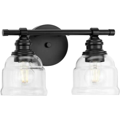  Progress Lighting P300374-31M Ambrose 13 in. 2-Light Matte Black Vanity Light