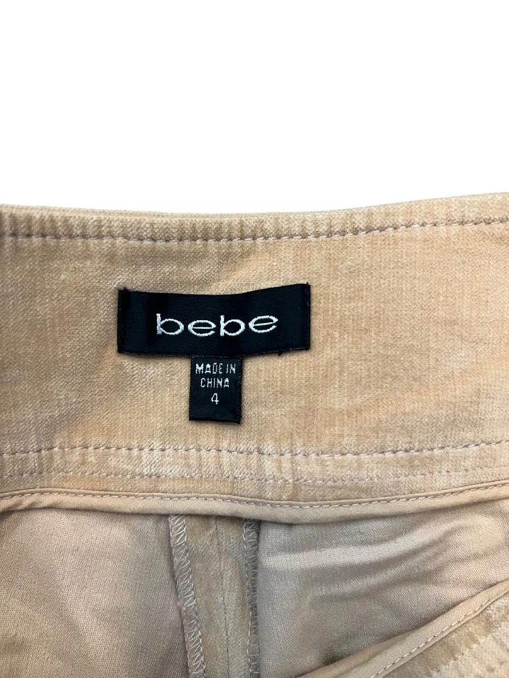 Vintage Y2K Bebe Womens Tan Corduroy Wide-Leg Pants Size 4 - Image 4 of 4