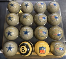 Dallas Cowboys & New England Patriots Billiards Pool Balls Set NFL Football