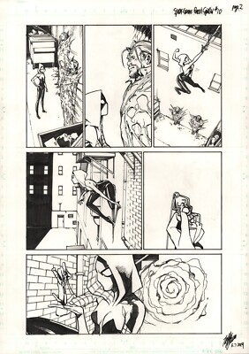 TAKESHI MIYAZAWA - ORIGINAL PAGE 2 from SPIDER-GWEN: GHOST SPIDER #10 - signed
