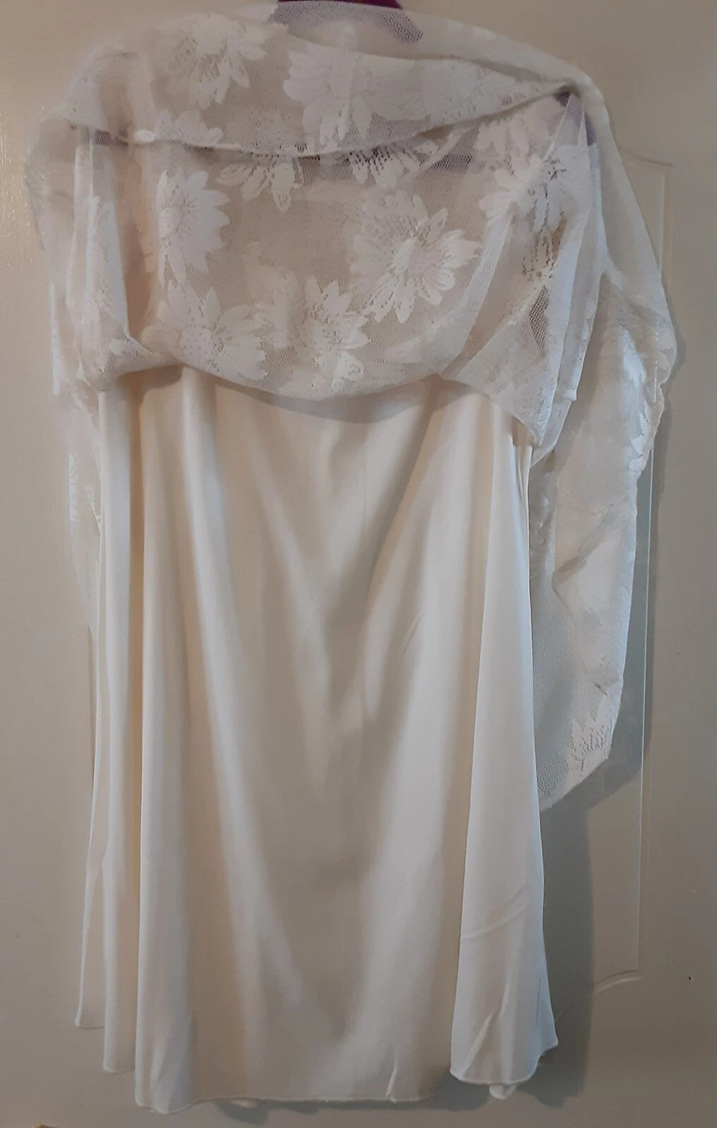 OFF WHITE Abito pizzo One World Live and Let Live foderato senza maniche bianco sporco medio