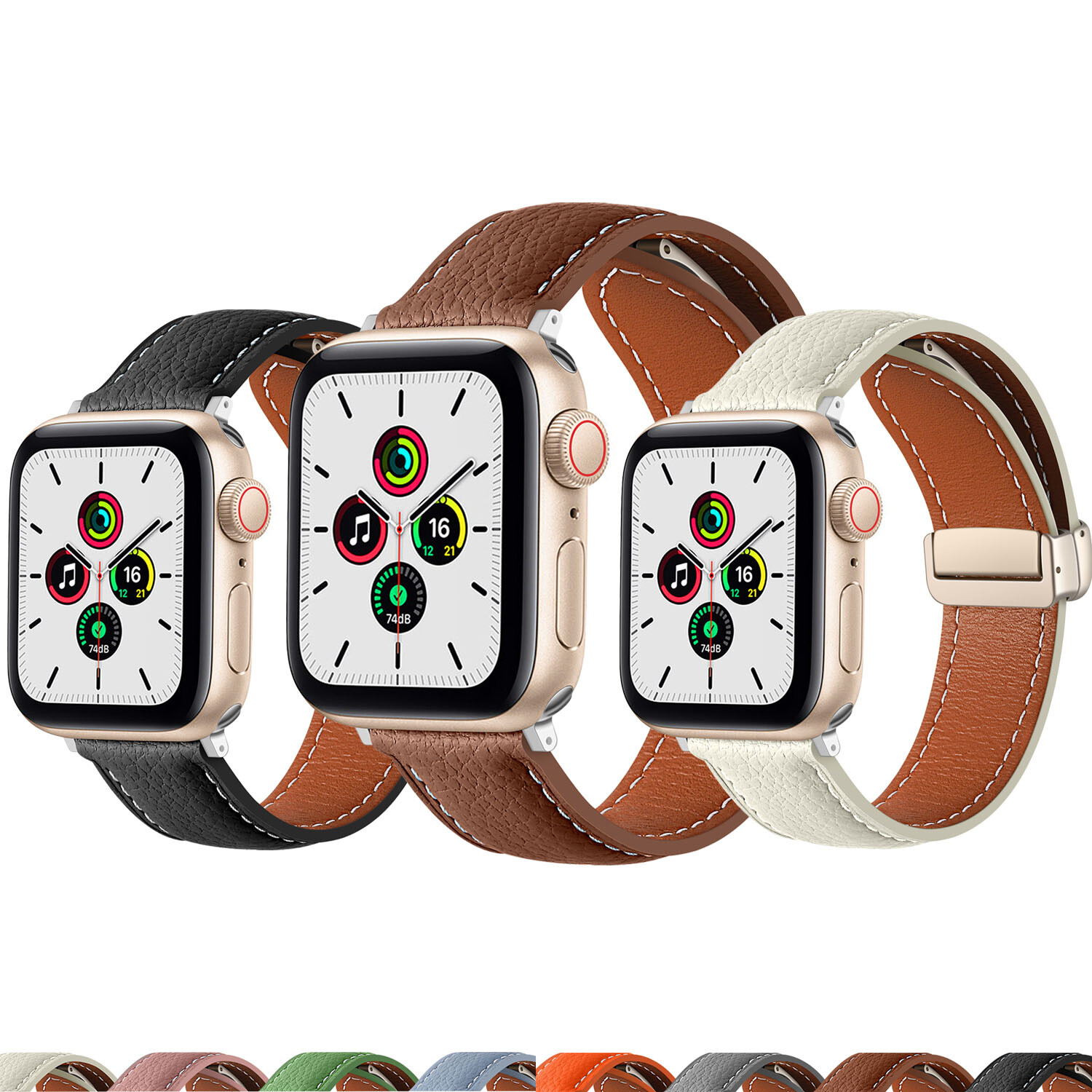 Magnetic Leather Strap for Apple iWatch Ultra 2 9 8 7 6 5 SE 41/44/45/49MM Band