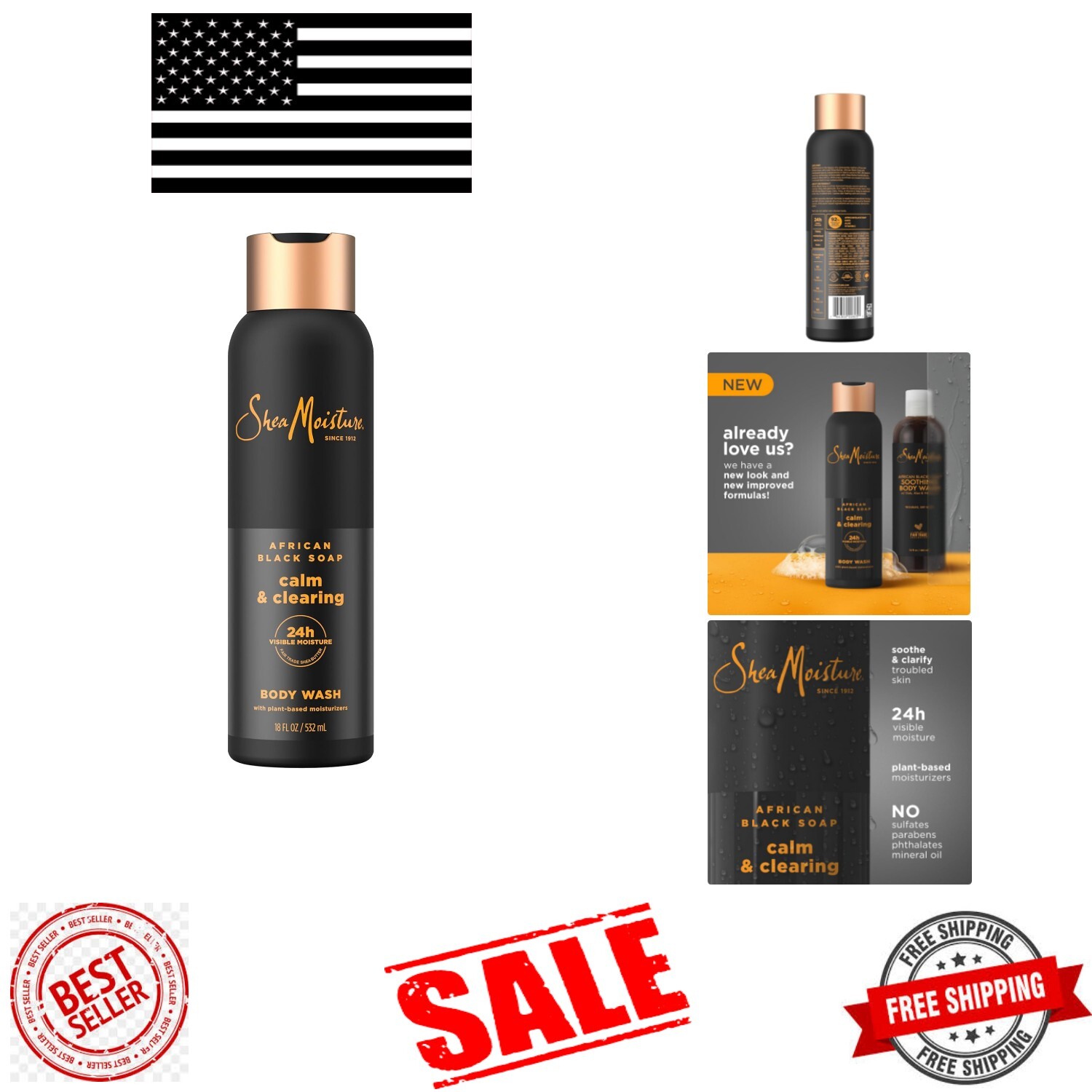Calm & Clearing Body Wash with African Black Soap for Melani