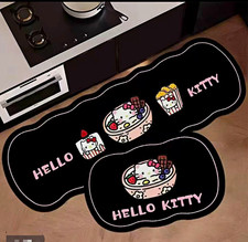 Hello Kitty 2pc Kitchen Floor Mat Set Black Pink White 4878cm 48158cm 2-pi