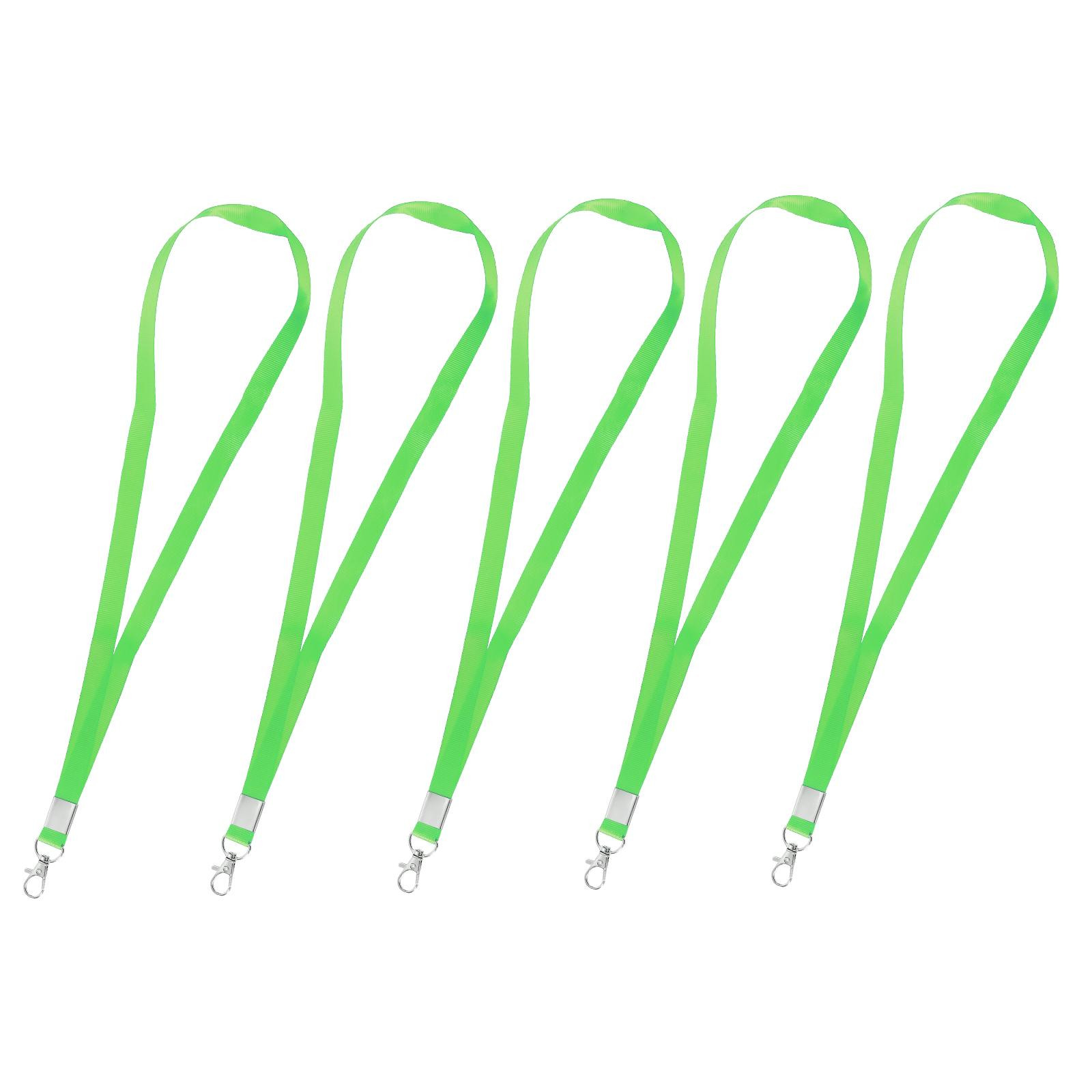 10-Piece Flat Lanyard Neck Strap with Swivel Hook Clip for Office ID Badges in Green