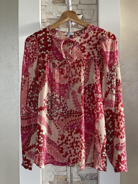 Women Escada Shirt Pink Silk 38