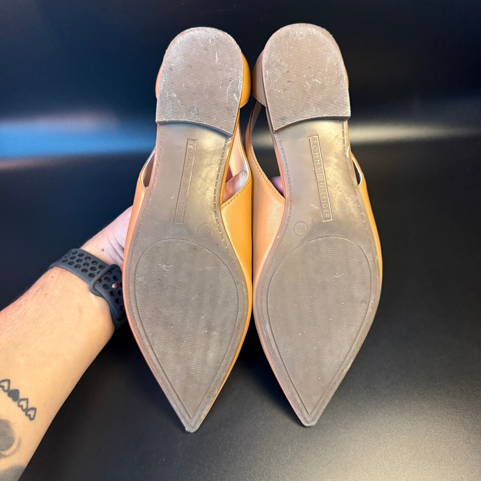 Tommy Hilfiger Pointed Toe D'orsay Flats Striped Heel Detail Size 8M thumbnail 2