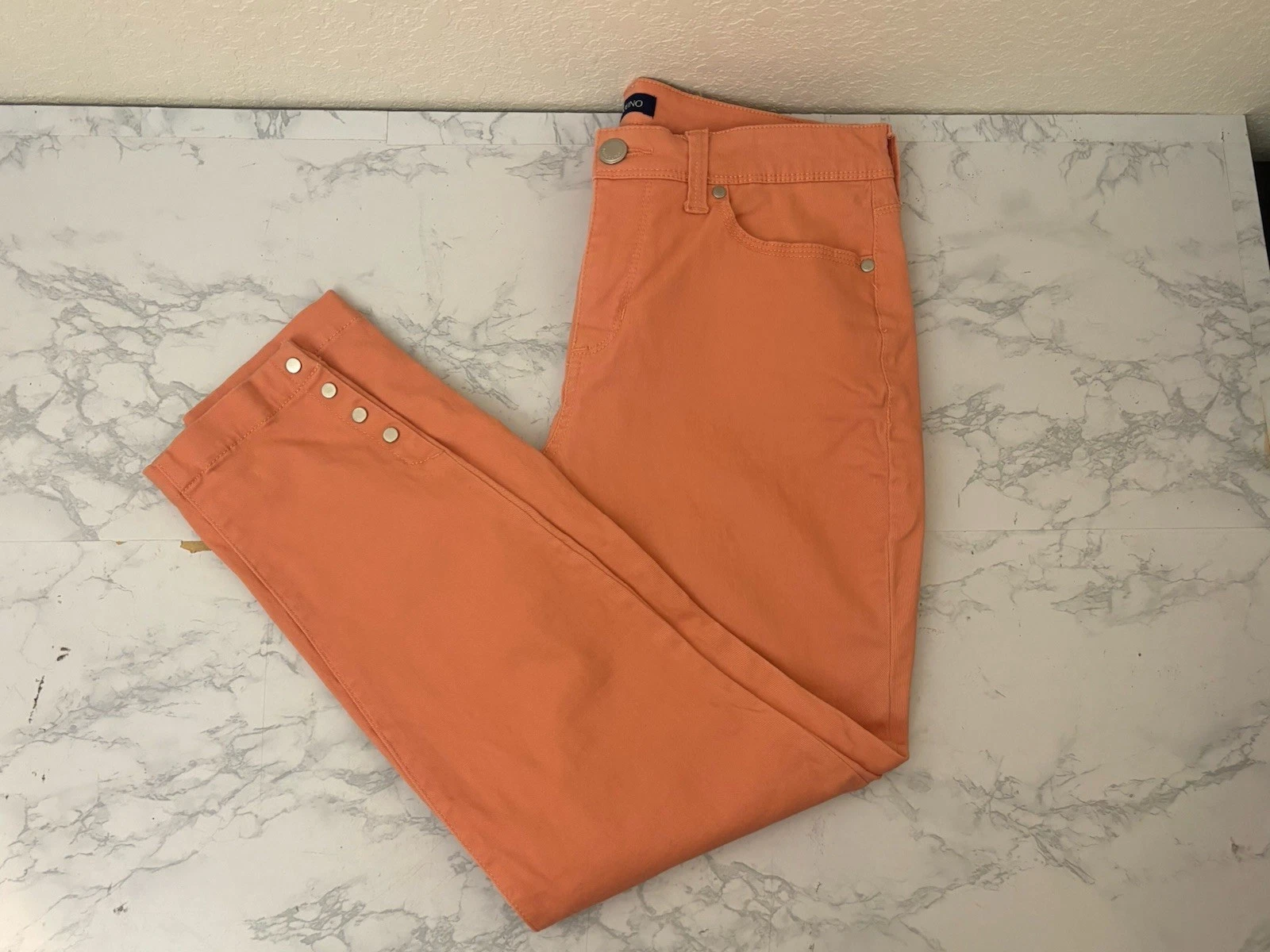 Bandolino Lisabeth Crop Pants Women's 6 Cotton Stretch Capri Cruise Orange L