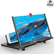 Phone Screen Magnifier 10in Black HD Acrylic Foldable Stand For Movies