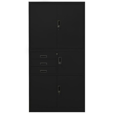 Filing Cabinet Storage File Cabinet with Shelves for Living Room Steel vidaXL