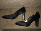 JCrew Women's High Heel, Size 9.5, Black Satin With Glitter Heel — photo 1
