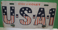 Vintage Tin Chevrolet Usa 1 Booster License Plate Vintage Tin Chevrolet Usa 1 Booster License Plate