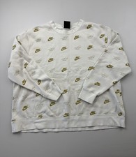Nike Sweatshirt Mens 2XL White Fleece Crewnec...