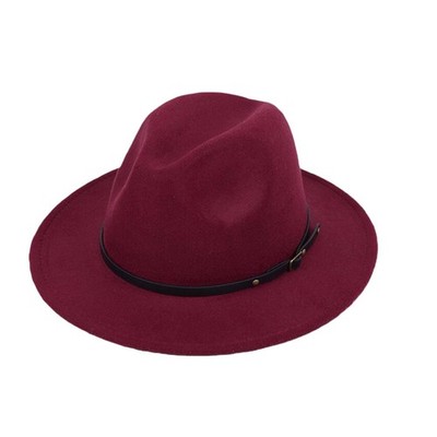 Damen Fedora Hut mit breiter Kante und Gürtelschnalle