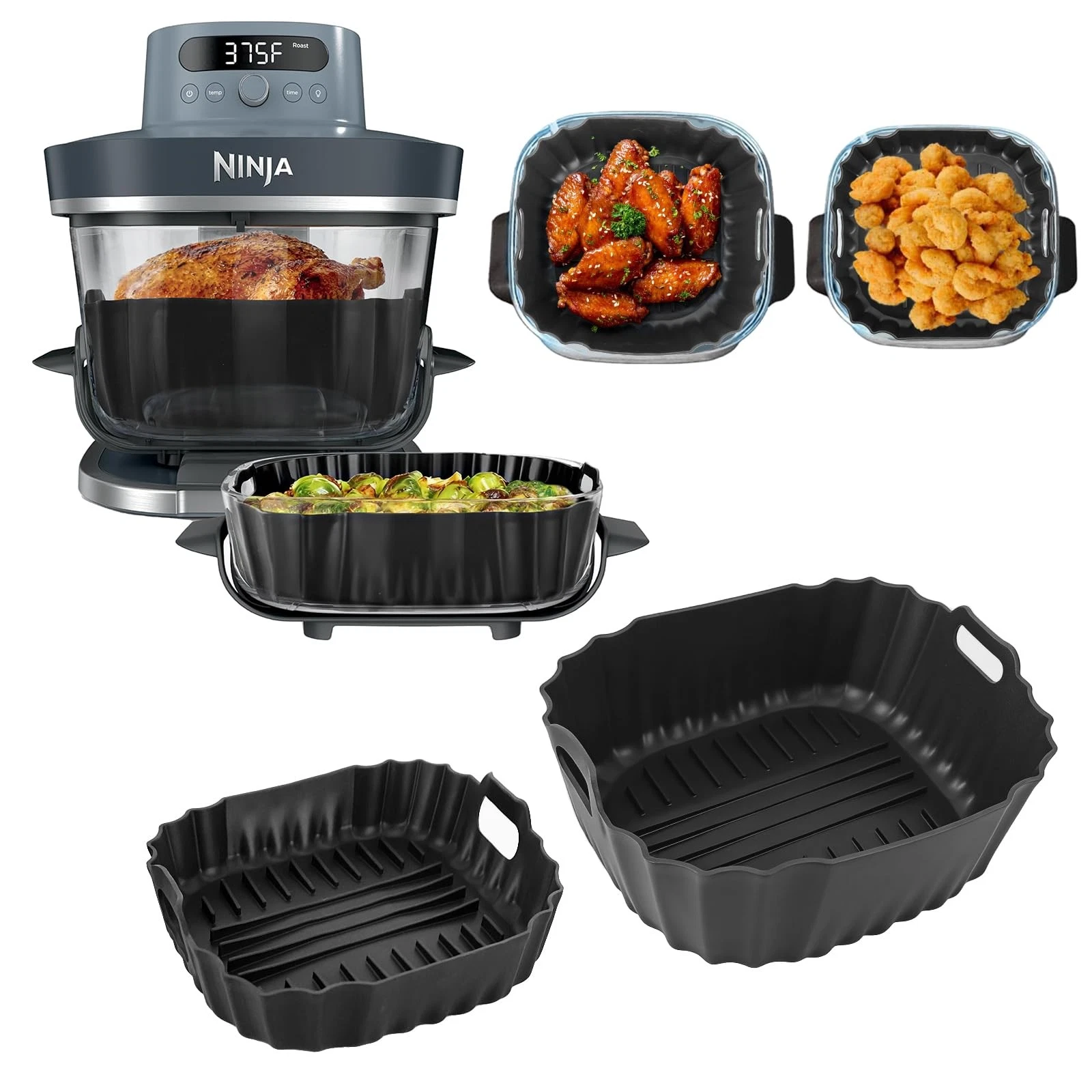 2 PCS Silicone Air Fryer Liner for Ninja Crispi Pro 6-in-1 Glass Fryer,...
Opens in a new window or 