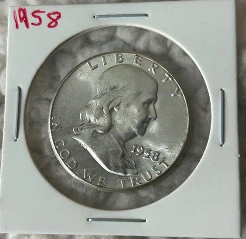 1958 P Franklin Half Dollar - 90% Silver - BU - Brilliant Uncirculated (item 2)