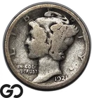1921 Mercury Dime, Lower Mintage Better Date