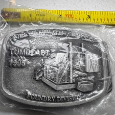 John Deere Belt Buckle Foundry Division Waterloo Works Iowa Tumblast 1995 Sealed