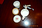 Vintage Tea for 2, 3 pc Stackable Teapot Cup Set Michael Sparks Zrike-- Roses — photo 4