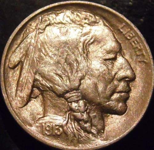 1913-P Buffalo Nickel Gem BU Uncirculated Full Horn Variety 1