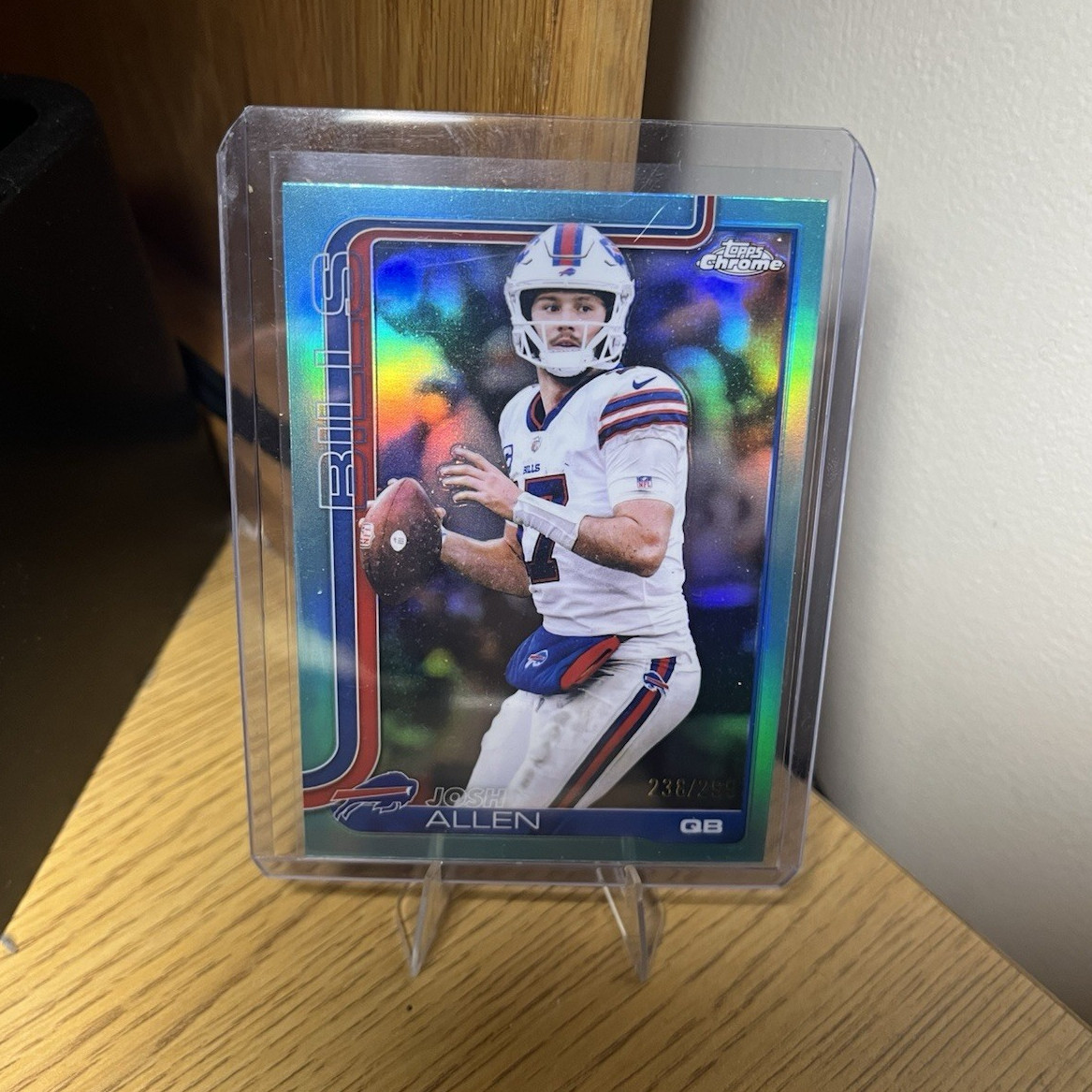 Josh Allen 2025 Topps Chrome Teal Refractor /299 #34 Buffalo Bills