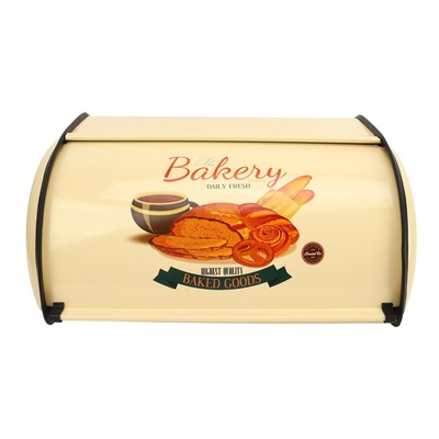 Metal Bread Box, Vintage Roll Top Bread Storage Holder Kitchen Countertop Bre...