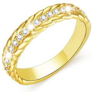 Authentic APSVO 18K Gold Plated Rings for Women Stackable CZ Non Tarnish Thumb Eternity...