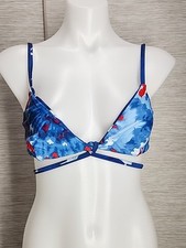Nwt Cupshe Bikini Top Size Small Blue Red White Reversible Blue White Stars