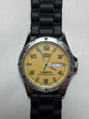 Lorus Sports V733-8A10 Quartz Day Date Lumibrite Lume Dial 50m Runs