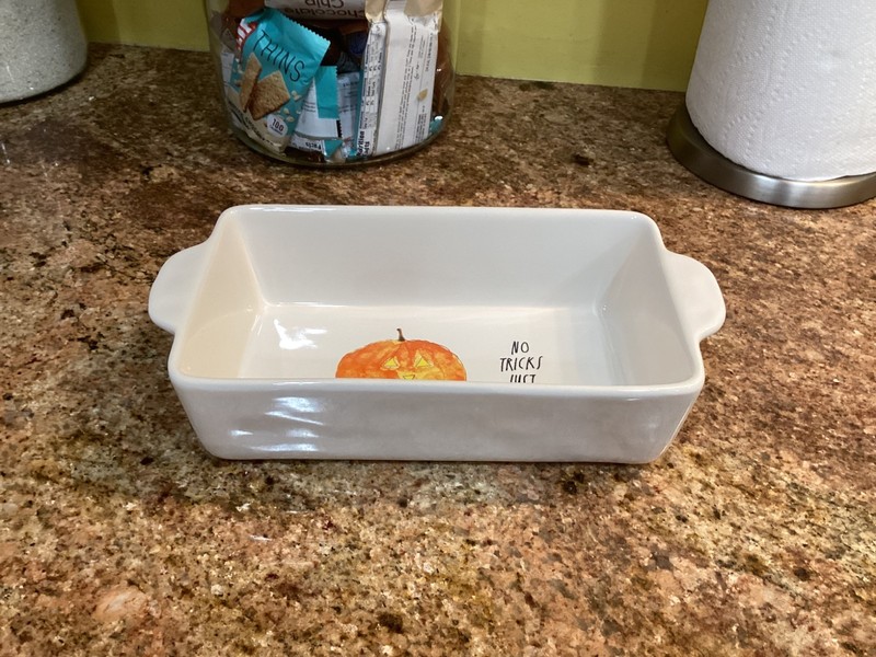 Rae Dunn Artisan Collection Halloween Pumpkin 9" x 5" Loaf Pan NEW