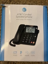 AT T CL2940 Corded Speakerphone Large Tilt Display Battery Powered 2017 Open Box