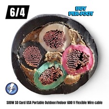 6/4 SOOW SO Cord Per-Foot USA Portable Outdoor Indoor 600 V Flexible Wire cable
