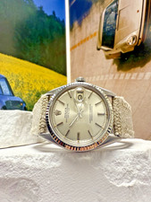 Mens Rolex Oyster Perpetual Datejust Stainless Steel Silver Dial 36mm Watch 1601 2