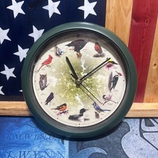 Bird Species Wall Clock w/ Birdsong Chimes Qu...