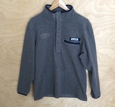 Columbia PFG Fishing Fleece Sweater Mock Neck Button Chest Pocket Unisex Small.