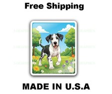 Great Dane Dog Grass Vinyl Playful Decal Sticker Cute Pet Puppy A