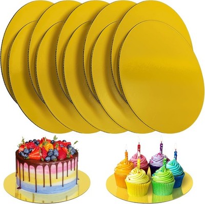 Gold 10 Inch Round Cake Boards - 10 Pcs, Waterproof & Oil-Proof Cake Bases