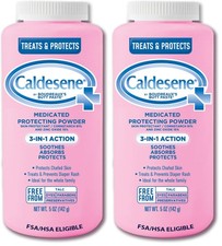 Caldesene Medicated Protecting Body Powder with 5 Ounce Pack of 2 , White