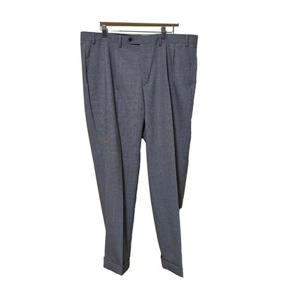 Lauren Ralph Lauren Wool Blend Pleated Cuffed Houndstooth Trousers Men 40x30