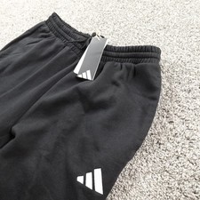 NEW Adidas Pants Mens M Black Track Drawstring Sweatpants Jogger Gym Workout Run