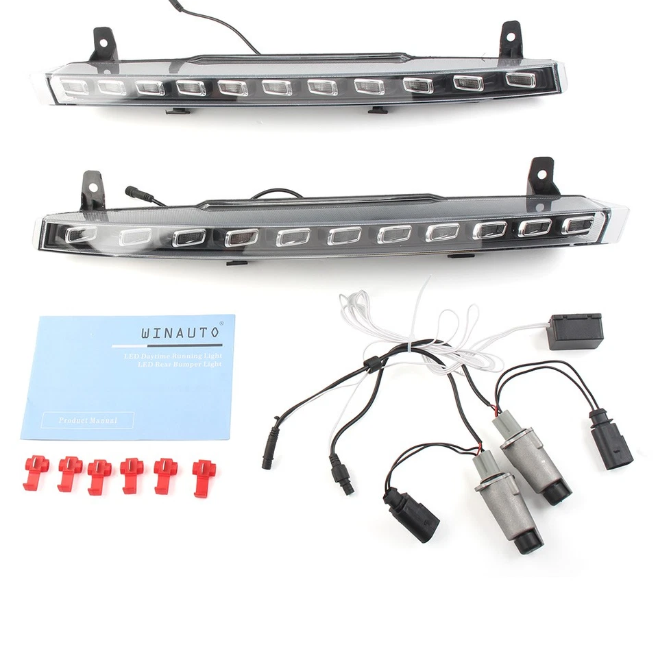 Daytime Running Light For Audi Q7 2010-2013-2015 DRL Turn Signal Fog Lamp LED - Image 2 of 4